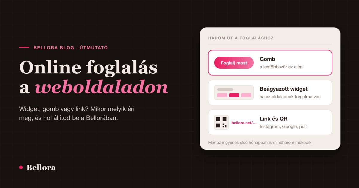 Online foglalás a saját weboldaladon: widget, gomb vagy link?